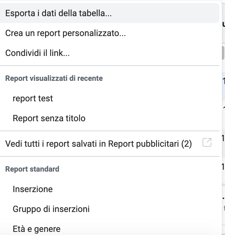Metriche fondamentali per un report Facebook Ads